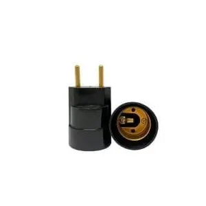 Bocal Com Pino Adaptador 2P Preto Decorlux