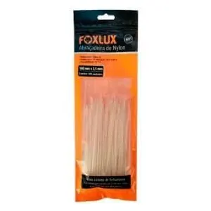 Abracadeira De Nylon Branca 140Mm X 2,5Mm Com 100 Foxlux