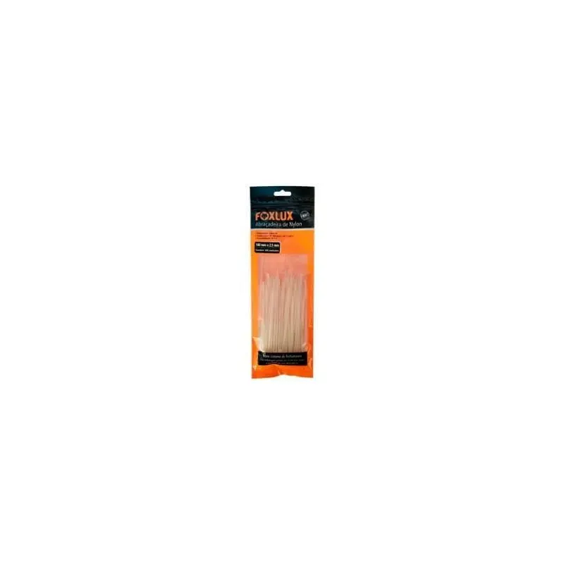 Abracadeira De Nylon Branca 140Mm X 2,5Mm Com 100 Foxlux