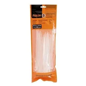 Abracadeira De Nylon Branca 200Mm X 4,8Mm Com 100 Foxlux
