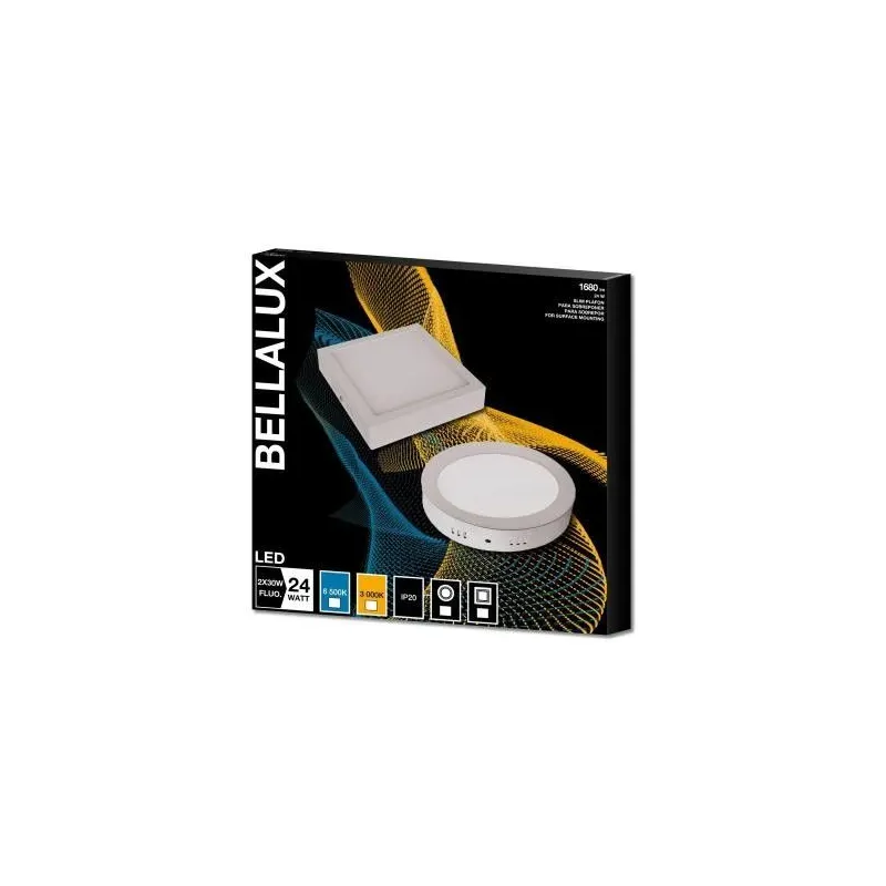 Luminaria Led 24W Sobrepor Quadrada Branca Bivolt Bellalux
